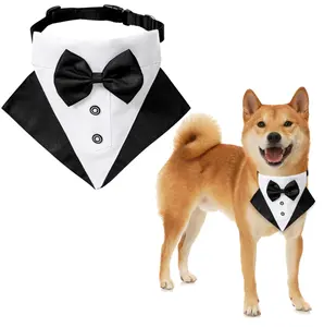 ペット犬猫バンダナ紳士スカーフ蝶ネクタイ襟蝶結び蝶ネクタイ結婚式のスーツの装飾犬のグルーミングバンダナ