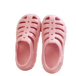 Sandalias de EVA Gruesas para Exteriores con Punta Abierta, Correa con Hebilla, Antideslizantes, para Todas las Estaciones, Color Beige Sólido, Parte Superior de PU para Mujer - Product Image 1