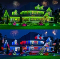 Lumières LED de Noël à points de pixels RVB pour l'extérieur, pour les gouttières, indice de protection IP65, pour application paysagère, installation permanente
