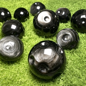 Esfera <span class=keywords><strong>de</strong></span> Cristal Pulido <span class=keywords><strong>de</strong></span> Obsidiana Plateada Natural <span class=keywords><strong>de</strong></span> Alta Calidad al por Mayor para Decoración del Hogar - Product Image 5