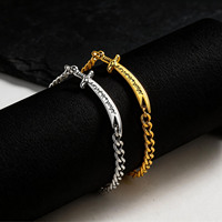 Bracelet tennis tendance en acier inoxydable plaqué or 18 carats pour homme, design épée Zulfiqar, style européen et américain