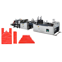 Ligne de production entièrement automatique de sacs en plastique pour t-shirts et t-shirts en nylon, machines de fabrication de sacs pour matériaux d'emballage