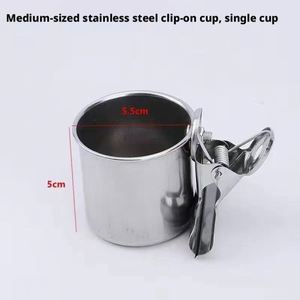 Stainless Steel Bird Feeder & Food Container Dual Use <b>Clip</b>-On Design 45mm/55mm/65mm Sizes Indoor/Outdoor Hanging - Product Image 2