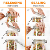 Stoples Kaca Penyimpanan Dapur 250ml dengan Tutup 8 ons