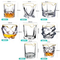 Verre à whisky en cristal sans plomb Gold Line, porte-cigares, soufflé à la main, double paroi, design durable, style européen, compatible lave-vaisselle