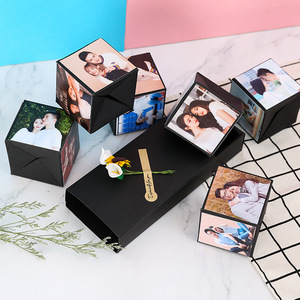 Álbum <span class=keywords><strong>de</strong></span> Fotos Sorpresa Explosivo con Recubrimiento para Fiesta <span class=keywords><strong>de</strong></span> Compromiso Romántica, Regalo Creativo, Caja <span class=keywords><strong>de</strong></span> Explosión con Cubos Saltarines, Relieve Reciclado - Product Image 4