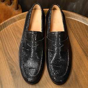 Chaussures habillées classiques italiennes noires à lacets en cuir de vachette de luxe de haute qualité pour hommes, idéales pour la vente en gros et les soirées. - Product Image 5