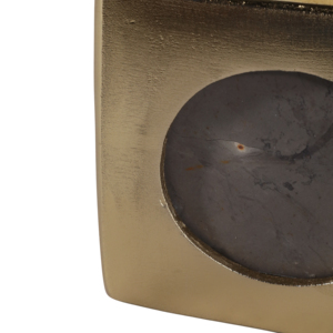 Tavolino da cocktail contemporaneo con piano in marmo e base in ottone per piccoli spazi - Product Image 6