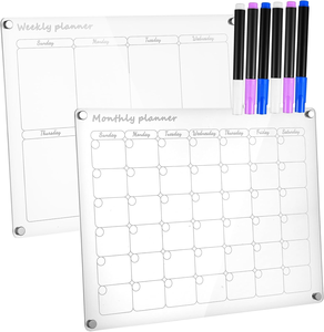 Pizarra Magnética Acrílica Transparente de 3 mm de Grosor, Calendario de Planificación Mensual/Semanal, Juego de Varias Piezas para Listas de Tareas, Hogar - Product Image 4