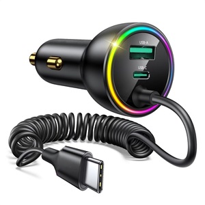Car Charger 2C1A 30W QC3.0 Fast <b>Charging</b> USB-C Cable Included Cigarette Lighter <b>Plug</b> - Product Image 1
