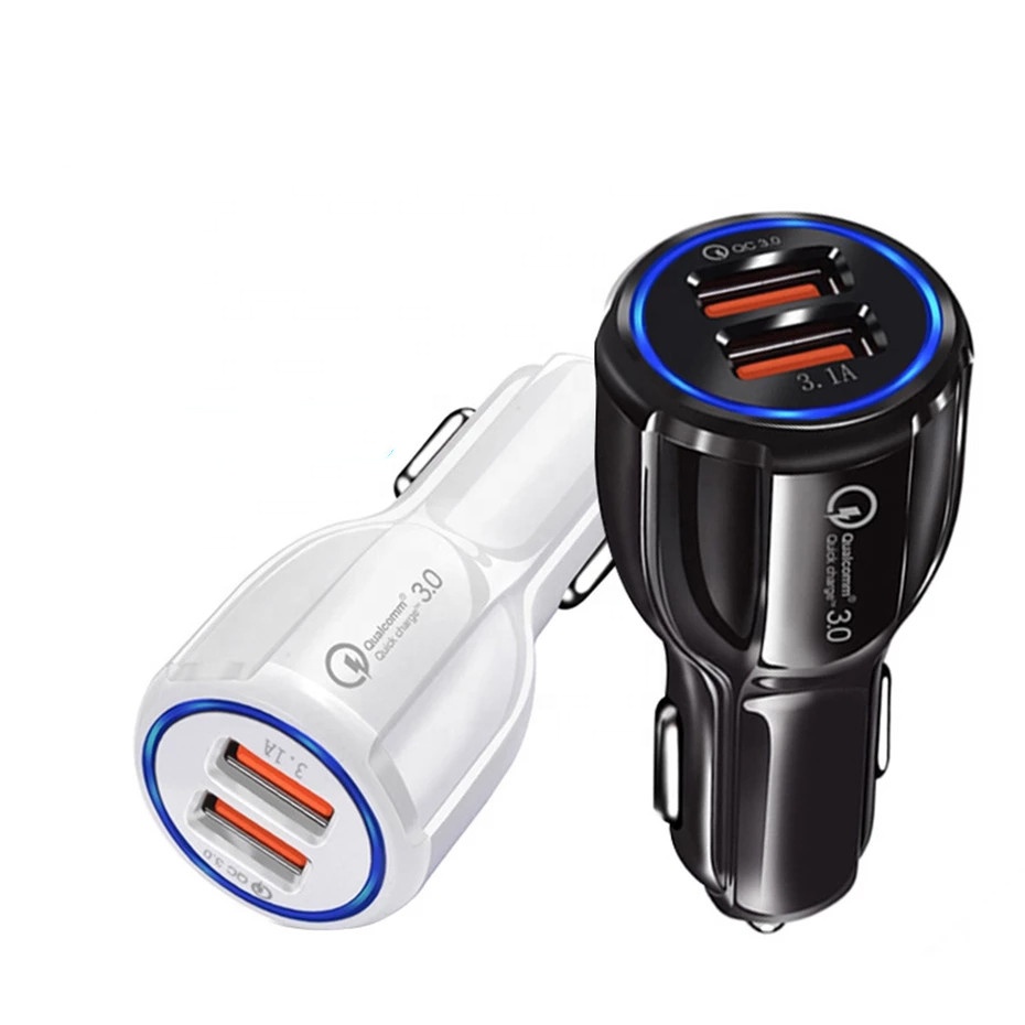 Quick Charge 3.0 2.0 Mobile Phone Charger 2 Port Car USB Fast Charger for iPhone Samsung Tablet Car Charger