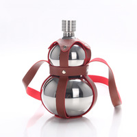 Gourde à whisky en acier inoxydable 304, forme de calebasse, demi-pinte, une pinte, trois pintes, design rétro, luxe léger, vintage, modèle SC-0168