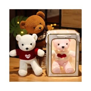 Oso de Peluche de 28 cm al por Mayor, Lindo Oso de Peluche con Lazo de Rosas, Juguete de Animal de Peluche con Caja de PVC para Regalo de Cumpleaños, Navidad o Boda - Product Image 1