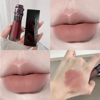 Gloss à lèvres velours mat coloré, teinte à lèvres illuminatrice, maquillage léger quotidien, cosmétique pour les lèvres effet brume douce, longue tenue