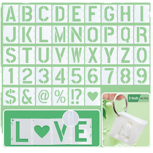 Modèles d'alphabet réutilisables 1 pouce 42 pièces pochoirs à <span class=keywords><strong>lettres</strong></span> symboles <span class=keywords><strong>chiffres</strong></span> imbriqués projets d'art de bricolage <span class=keywords><strong>pour</strong></span> pochoirs muraux en bois - Product Image 1