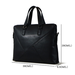Nuova borsa per <span class=keywords><strong>Computer</strong></span> da uomo a spalla singola a tracolla con cerniera per affari in vera pelle - Product Image 2