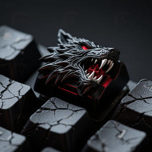 Dark Night Wolf 3D Keycap Style Cool personnalisable avec décorations en métal et en relief <span class=keywords><strong>pour</strong></span> clavier de jeu MX - Product Image 4