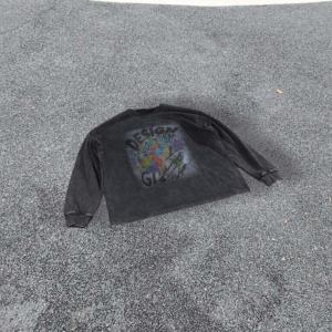 Sudaderas con Capucha Estilo Streetwear Personalizadas, con Hombros Caídos, Lavado Ácido Vintage, Sudaderas con Cuello Redondo Desgastadas para Hombre - Product Image 4