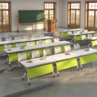 Table de formation moderne et peu encombrante, pliable et mobile, avec roulettes, pour séminaires et salles scolaires