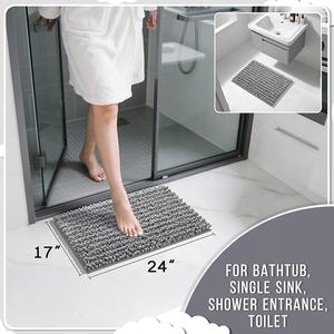 <span class=keywords><strong>Tapis</strong></span> de salle de bain antidérapant lavable doux et absorbant <span class=keywords><strong>tapis</strong></span> de sol à poils longs à séchage rapide pour baignoire douche - Product Image 6