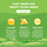 Gouttes de DHA Oméga 3 pour enfants OEM/ODM pour le cerveau, la force immunitaire et la vision, DHA pour enfants pour un système nerveux sain et un soutien de la concentration