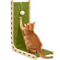 Griffoir pour chat en sisal de forme unique en L, design vertical, hauteur réglable, montage facile, emballé en carton