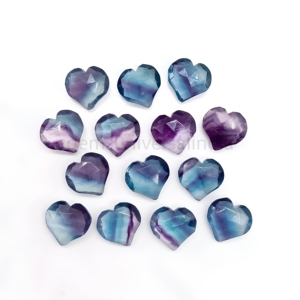 Fluorita Natural Multicolor en Forma de Corazón, Gema Facetada de 12mm, Colgante de Corazón Tallado a Mano, Precio al por Mayor, Joyería a Granel - Product Image 1