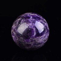 Boule d'améthyste naturelle, améthyste de rêve, pierre brute, boule de cristal polie, emballage en boîte de papier chinoise, artisanat pour entrée et salon