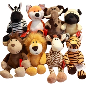 Peluches d'animaux de la jungle en dessin animé, jouets en peluche d'animaux sauvages du zoo pour enfants, cadeaux - Product Image 6