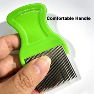 Peigne <span class=keywords><strong>anti</strong></span>-puces et <span class=keywords><strong>poux</strong></span> pour animaux de compagnie, durable, antirouille, professionnel, en acier inoxydable, pour le nettoyage du pelage, élimine efficacement les nitres 04p - Product Image 5