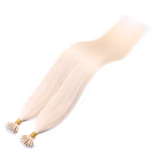 Thick ends double drawn 20" nano tip hair extensions full cuticle remy virgin indian temple healthy prebonded hair wholesale