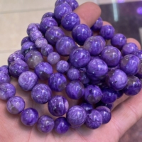 Bracelet en pierre de charoïte de haute qualité, pierre naturelle, perles rondes