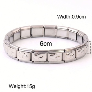 Hot Selling <b>Men's</b> Italian Charms Bracelet Elastic Stainless Steel Gold Plated Double Hearts Fashion <b>Bangles</b> - Product Image 6