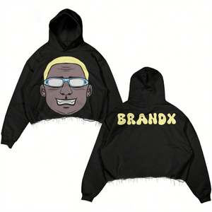 Vente en gros personnalisé grande taille hommes 100% coton pull sweat automne Streetwear col à capuche avec motif de lettres - Product Image 5