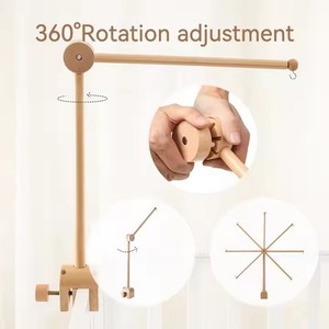 <strong>Classic</strong> New Beech Wooden <strong>Crib</strong> Mobile Hanger Rotating Arm Nursery Decor Attachment for Newborn Boys &amp; Girls - Product Image 4