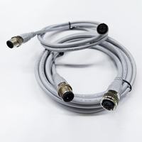 Connecteur moulé IP67 OEM M12 4 broches mâle/femelle, surmoulé, droit, étanche, en cuivre et PVC, faisceau de câbles industriels