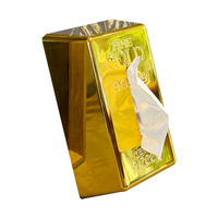Boîte à mouchoirs créative haut de gamme pour hôtel, boîte à mouchoirs en forme de brique d'or, boîte à mouchoirs en forme de barre d'or, boîte à papier toilette