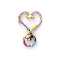 Porte-clés en forme de cœur, d'étoile, de dauphin, de nuage, de fleur de cerisier, de lapin, de coquille, de tête de chat, de lune, de pentagramme, plaqué arc-en-ciel