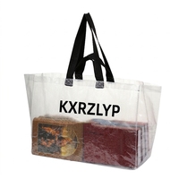 Bolsa de Compras Reutilizable Ecológica, Transparente, Personalizable, Grande, de Polipropileno (PP) Tejido, con Logotipos