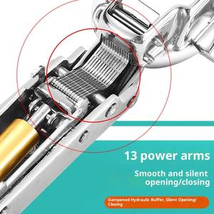 مفصلات خزائن هيدروليكية ذاتية الإغلاق من الفولاذ المقاوم للصدأ 1.2 مم، مفصلات مستقيمة للمطبخ والأثاث والمدارس والمستشفيات وغرف النوم والأماكن الخارجية - Product Image 3