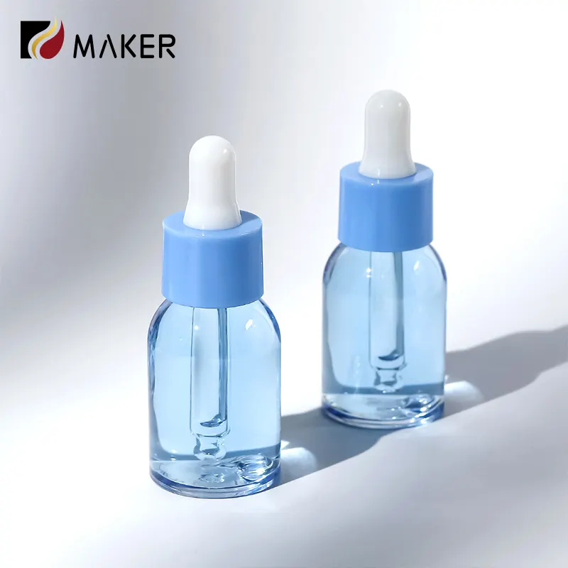 Best Seller Wholesale Blue Pink PET 15ml 20ml 30ml 50ml 60ml 80ml Rounded Shoulder Amber Plastic Dropper Essential Oil Bottle