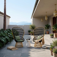 Silla exterior, estructura de aluminio, cuerda tejida a mano, para boutique y piscina, muestra, calidad contractual
