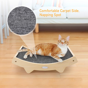 Rascador de Sisal de Doble Cara para Gatos de Interior, Sisal Resistente |   Sisal natural y tela para alfombras, estructura de madera maciza y duradera - Product Image 3