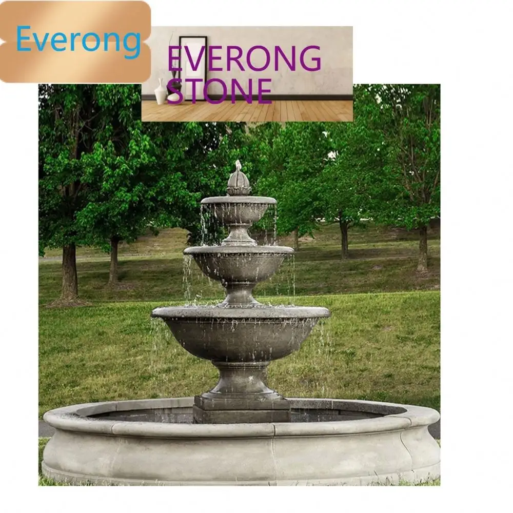 Fuente de agua para jardín al aire libre, cascada tallada, fuentes de agua de granito para jardín baratas