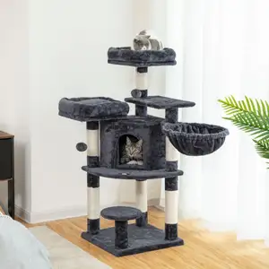 Vente en gros Arbre à chat Maison avec meubles d'intérieur pour chat à gratter Tour pour chatons avec perchoir en peluche douce Grattoir