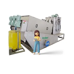 IEPP factory manufacturer supplier multi disc screw press dehydrator daf sludge dewatering machinery for wastewater treatment