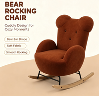 Fauteuil à bascule incliné moderne en tissu velours, avec structure métallique et pieds en bois caoutchouté, très vendu