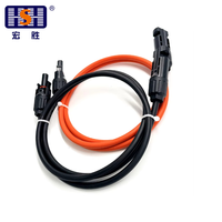 Cable de Panel Solar Personalizado, Conector PV, Cable de 4mm2 6mm2 con Conector Negro, Cable de Extensión Solar de 10 AWG