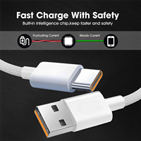 Câble de données USB-C tressé blanc 3FT 1M 66W 3A à charge rapide pour iPhone 15 16 17 Pro Max