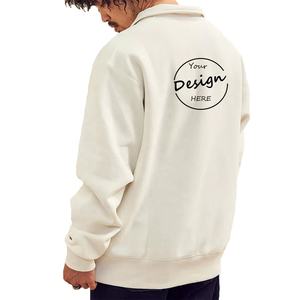 Venta superior Sudadera Polo para hombre Sudadera abotonada en blanco Sudadera de gran tamaño Cuello Polo Sudadera de algodón pesado Venta al por mayor Unisex - Product Image 3